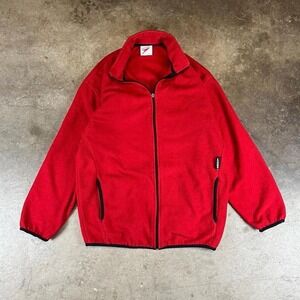 Vintage Speedo Red fleece jacket with embroidered logo Size men's S/M